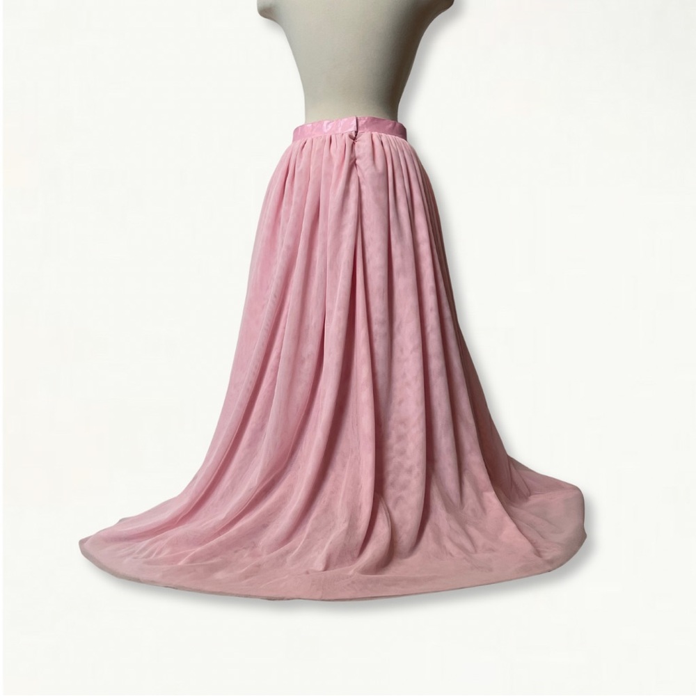 Ballet Pink Handmade Bridesmaid Tulle Skirt Floor Length Blush Wedding Skirt - Picture 7 of 16